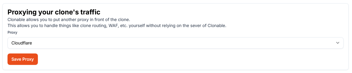 Cloudflare proxy instellen in Clonable