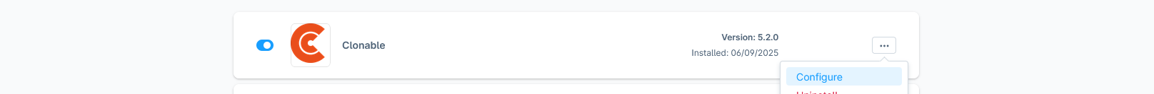 Shopware extension configuration